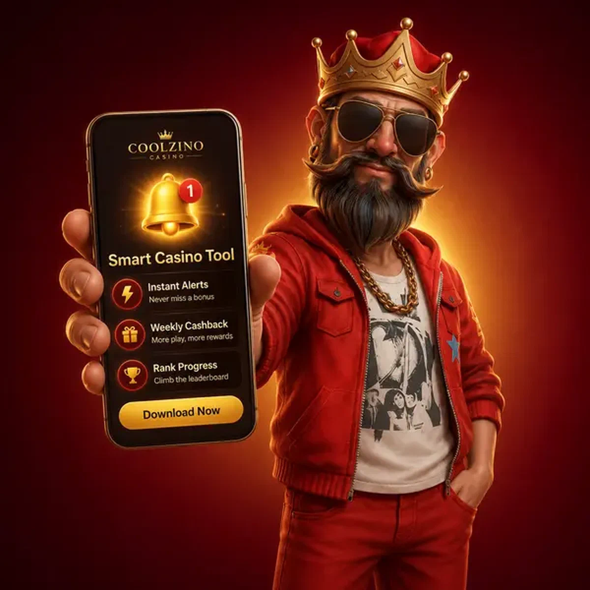 The Block King presents Coolzino Casino app with instant alerts and smart notifications