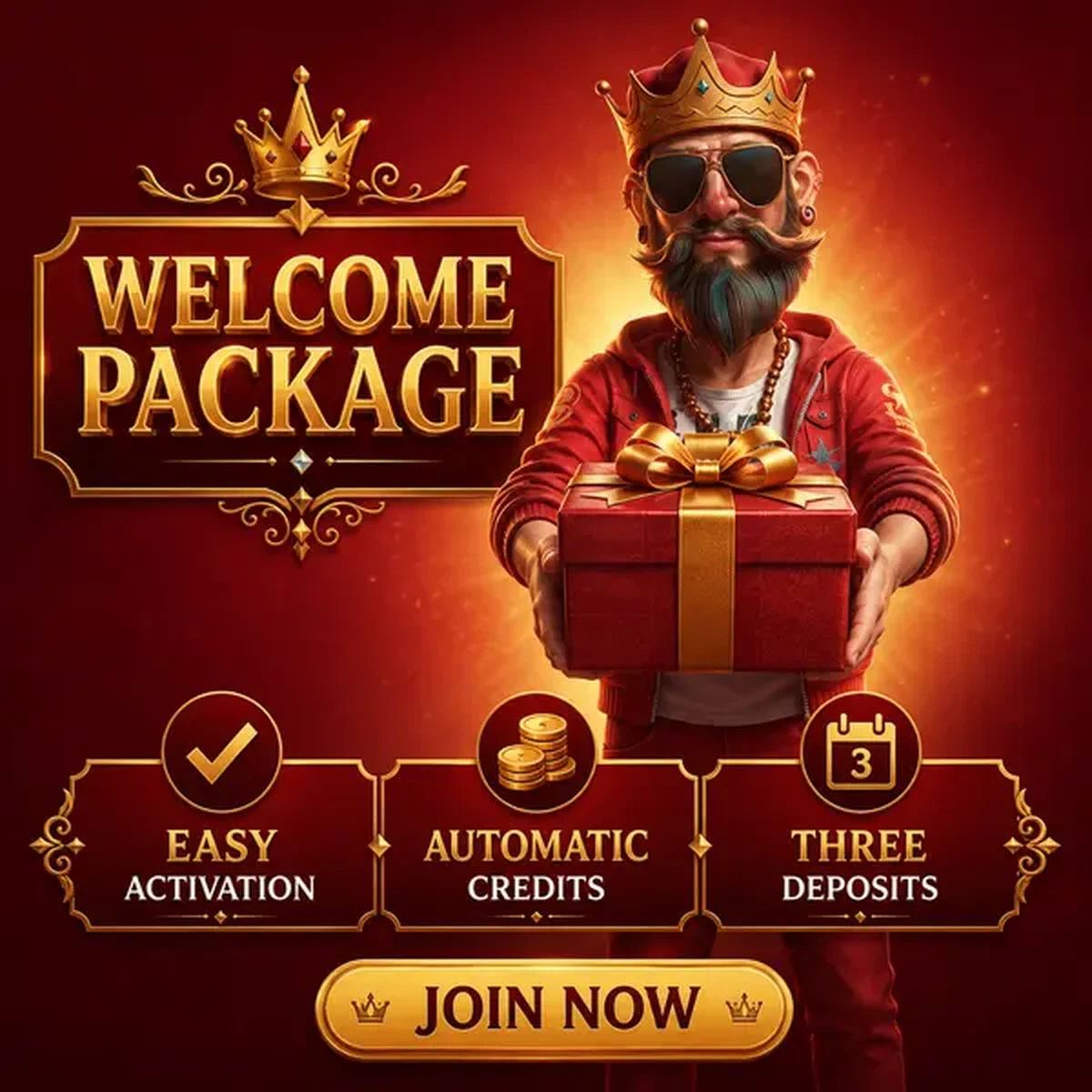 Block King presenting welcome package gift box at registration portal