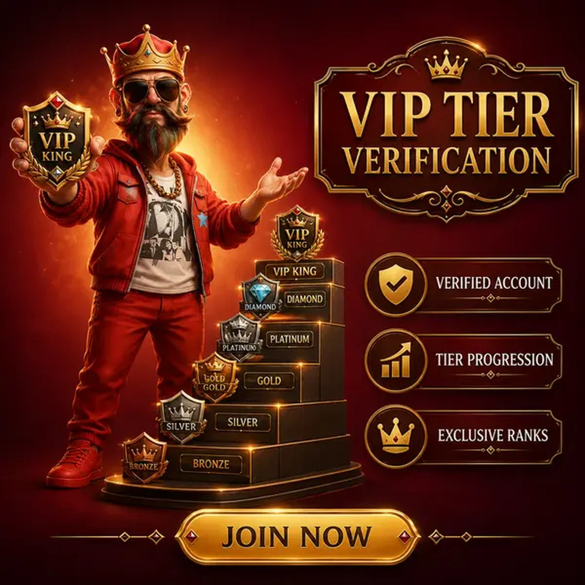 The Block King holding tier badge at Coolzino as players verify identity for VIP progression